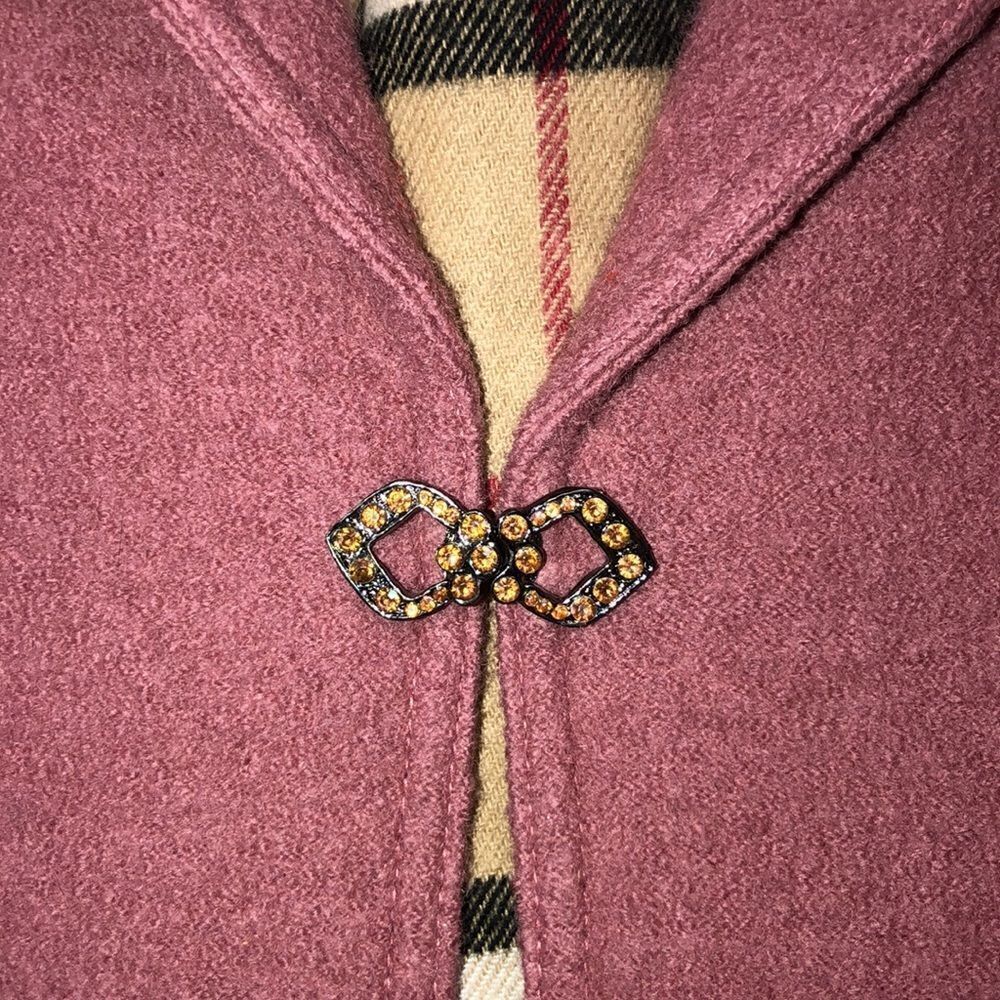 Alfred Dunner M Wool Overcoat Light Jacket in Raspberry Smoothie Pink - Picture 9 of 15